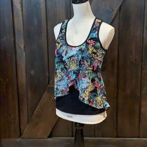Floral 2 layer tank top